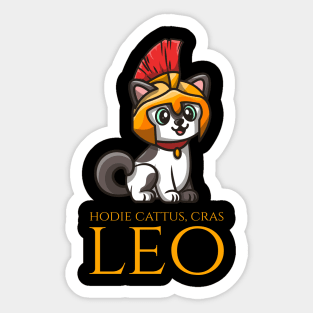 Hodie cattus, cras leo - Today a cat, tomorrow a lion - Classical Latin Language Sticker